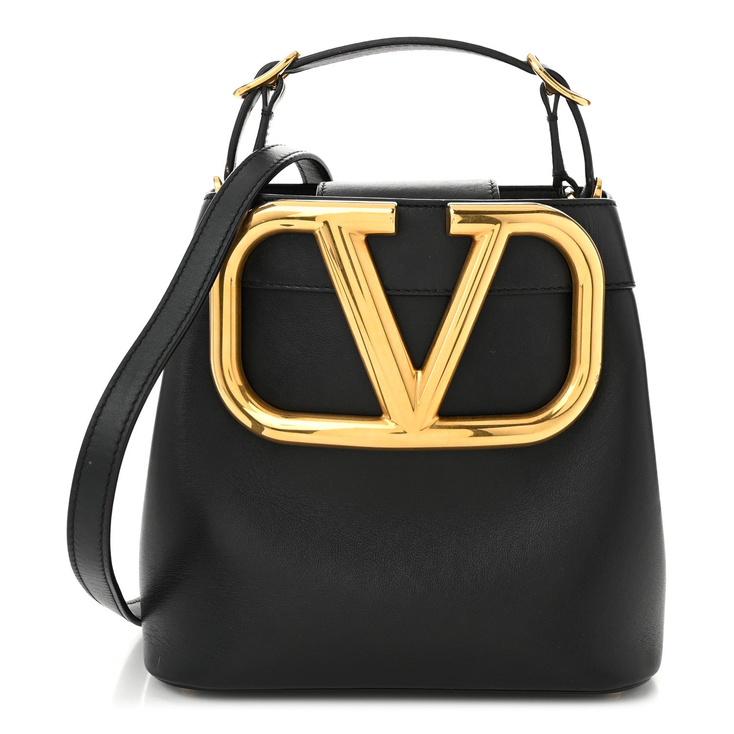 Valentino Garavani Smooth Calfskin Supervee Top Handle Bag Black 1 of 9