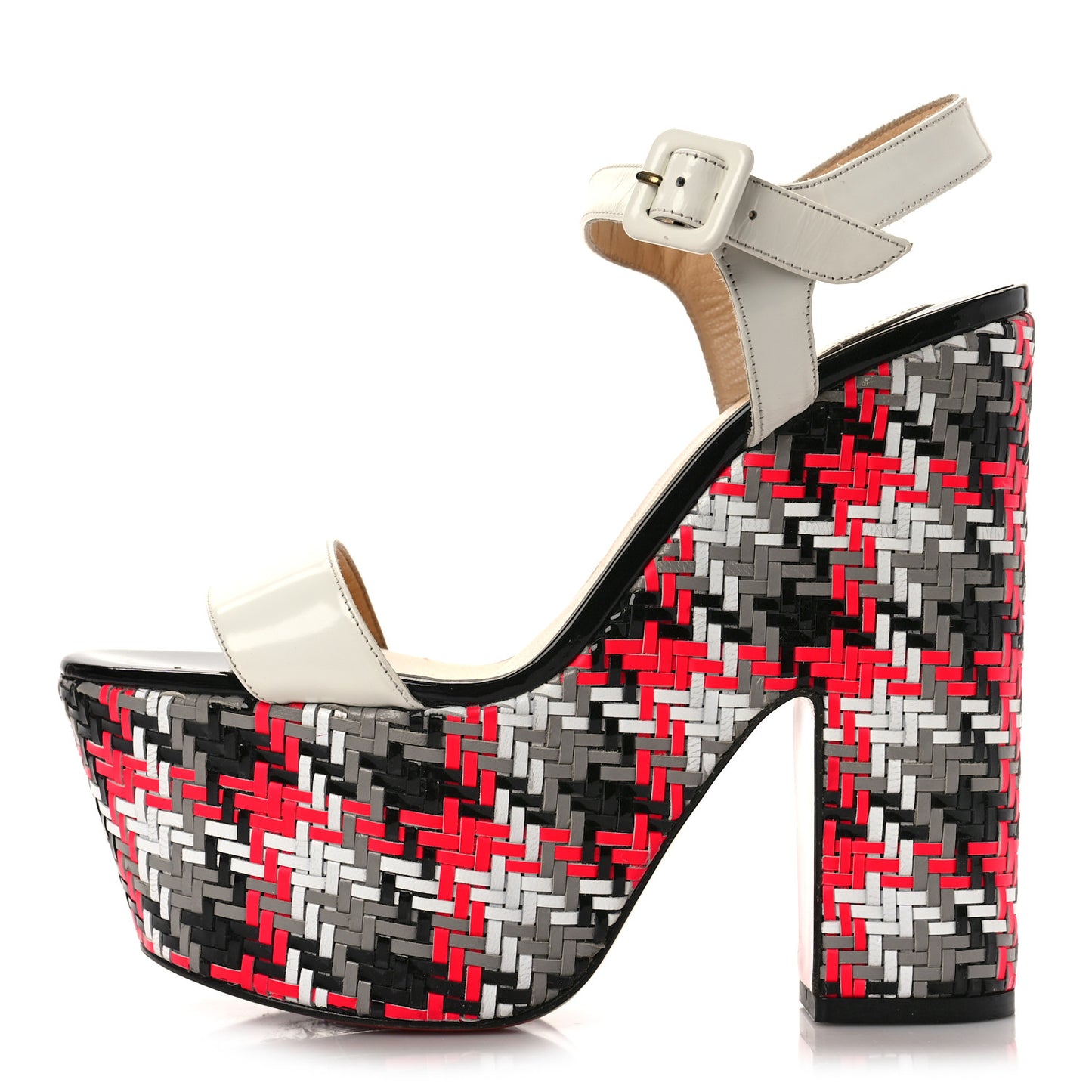 Jazz Patent Tresse Belle Tige 160 Platform Sandal 37.5 White Fluo Rose
