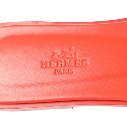 Hermes Box Calfskin Oran Sandals 36.5 Rouge Jaipur 8 of 8