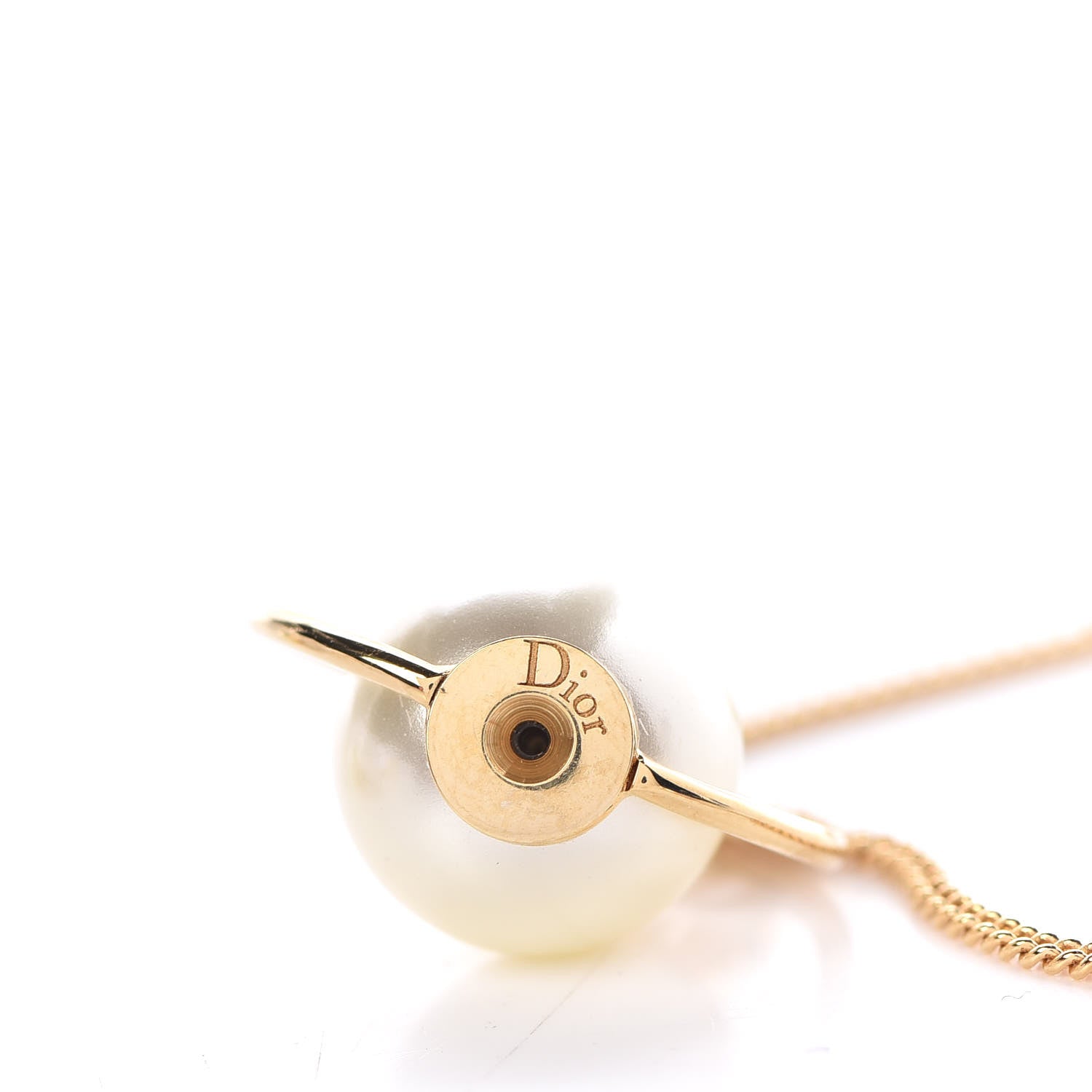 Christian Dior Pearl Tribales Dangle Chain Earrings Gold 4 of 5