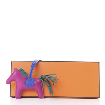 Hermes Milo Lambskin Grigri Rodeo Horse Bag Charm PM Rose Pourpre Bleu Electrique Malachite 4 of 4