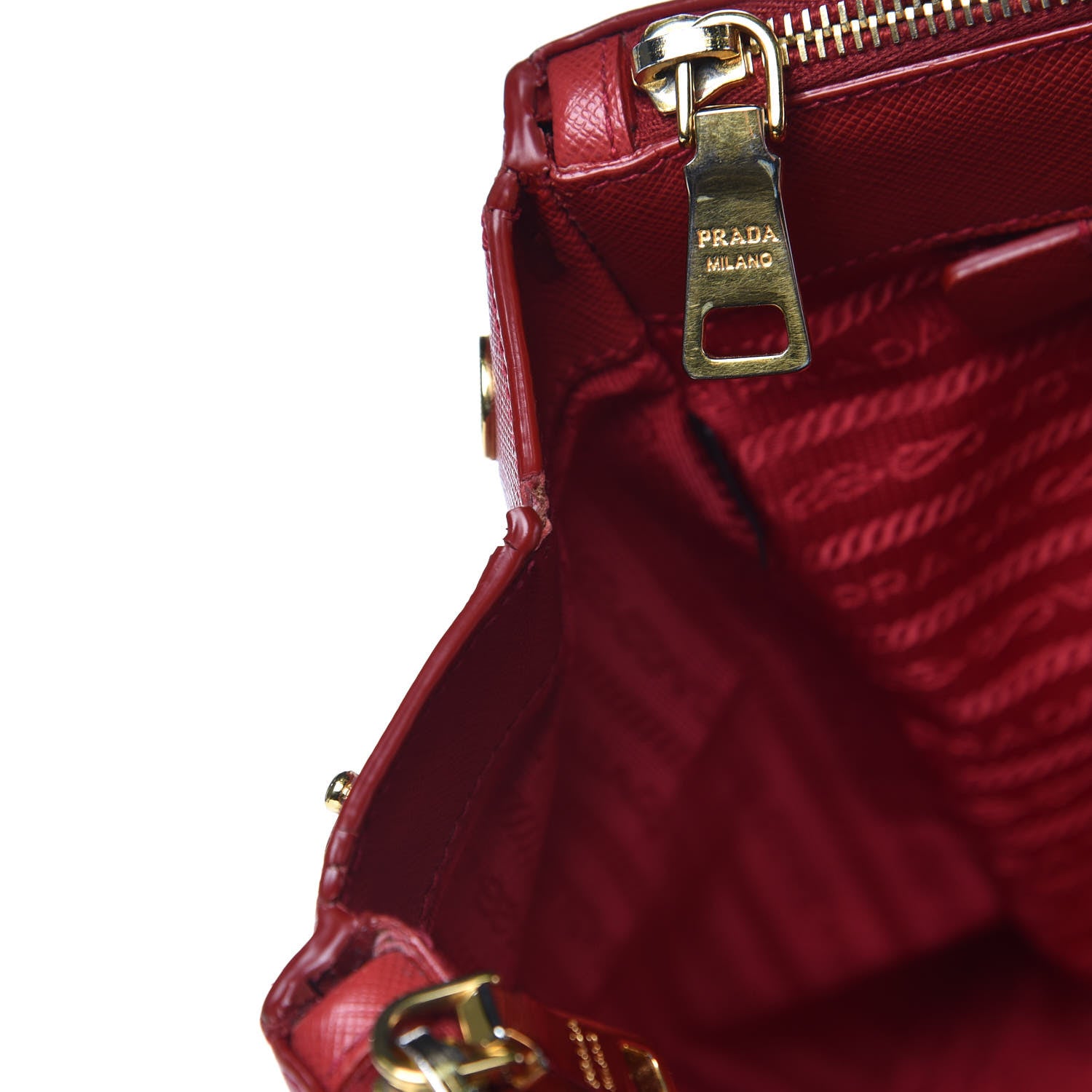Prada Saffiano Large Galleria Double Zip Tote Fuoco 9 of 21