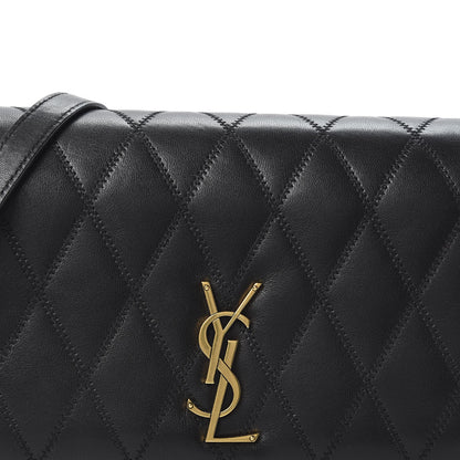 Saint Laurent Lambskin Diamond Quilted Monogram Angie Chain Bag Black 10 of 10