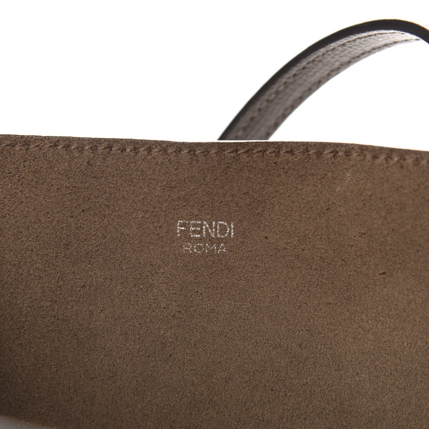 Vitello Vienna Enamel F is Fendi Shopping Tote Carbone Tobacco