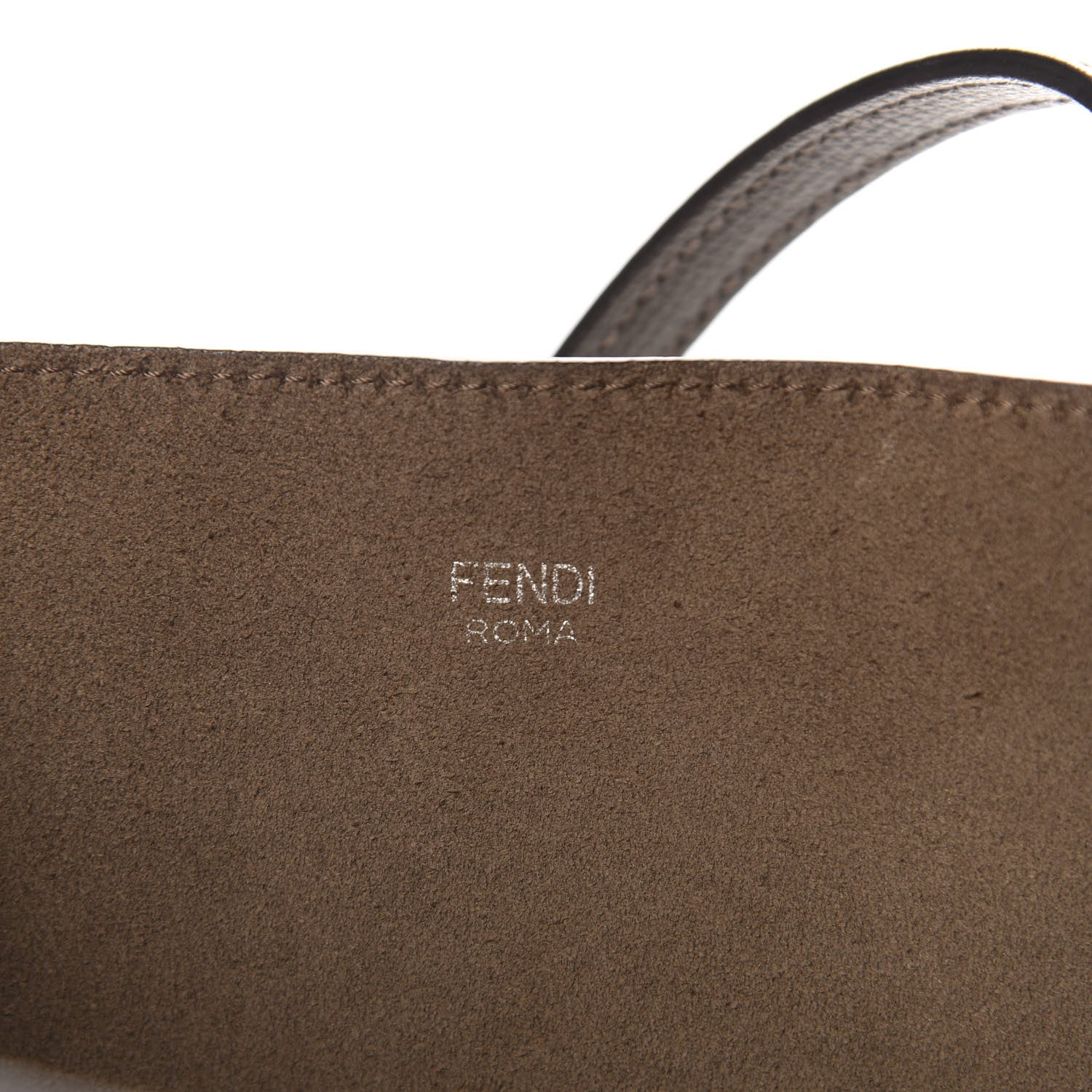 Fendi Vitello Vienna Enamel F is Fendi Shopping Tote Carbone Tobacco 10 of 13