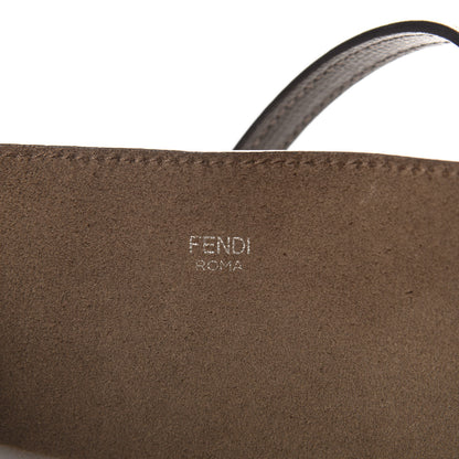 Fendi Vitello Vienna Enamel F is Fendi Shopping Tote Carbone Tobacco 10 of 13