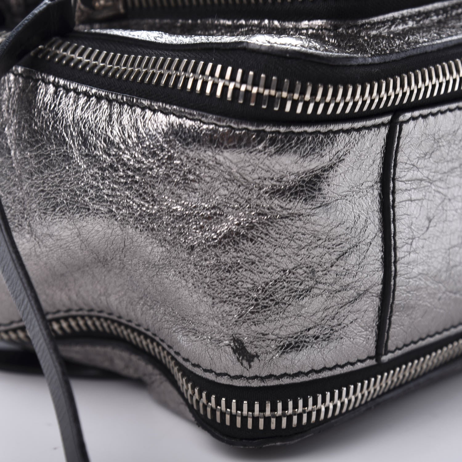 Proenza Schouler Metallic Paper Lambskin Medium PS1 Plus Zip Satchel Dark Silver 11 of 11