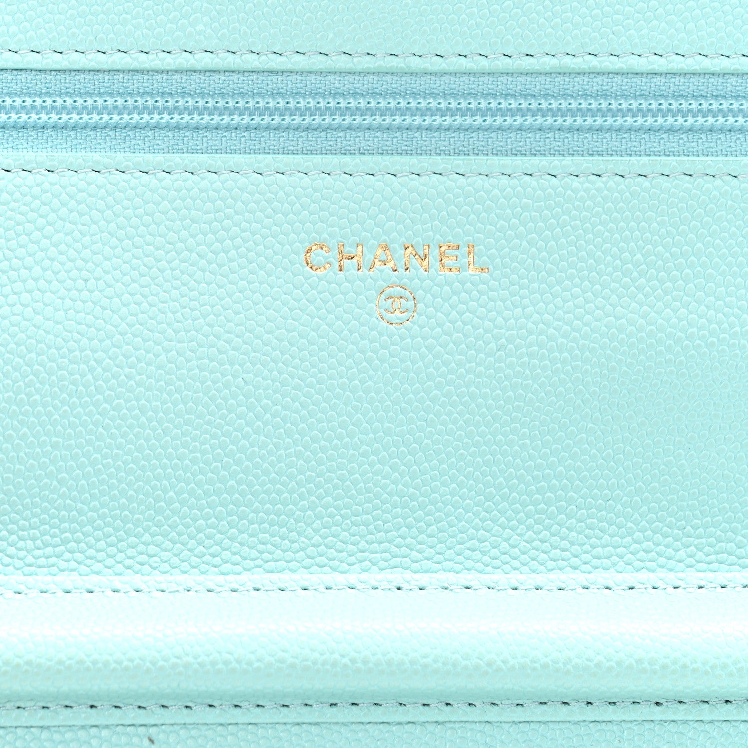 Chanel Caviar Quilted Wallet On Chain WOC Light Blue 5 of 11