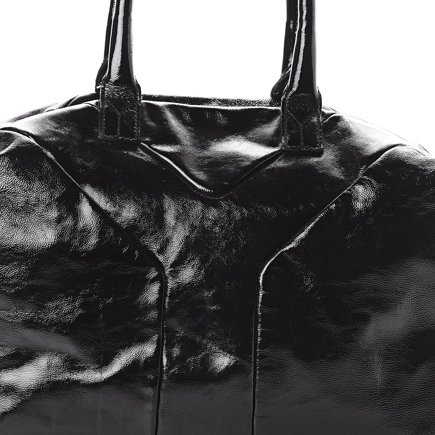 Saint Laurent Textured Patent Medium Easy Y Bag Black 6 of 8