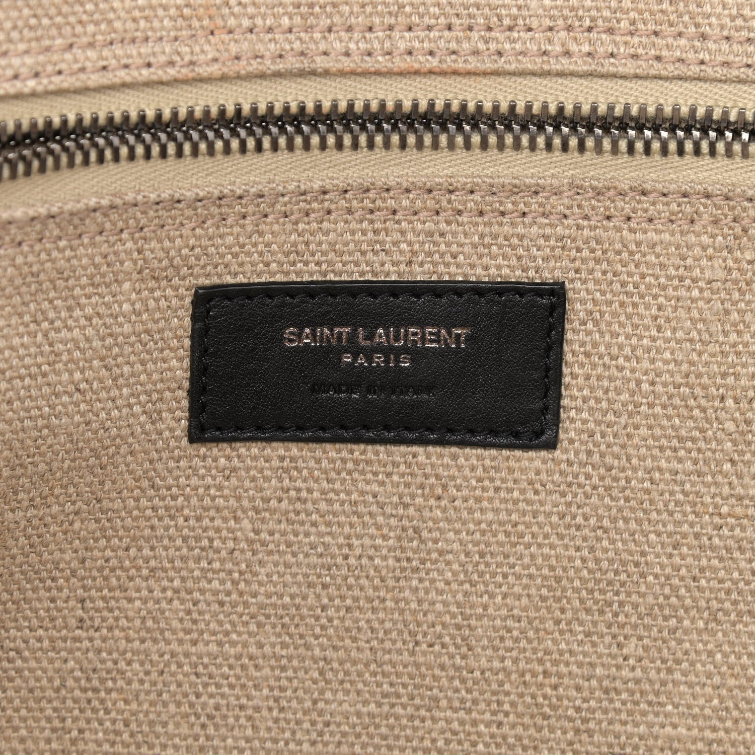 Saint Laurent Linen Calfskin Rive Gauche Tote Optic White 5 of 12