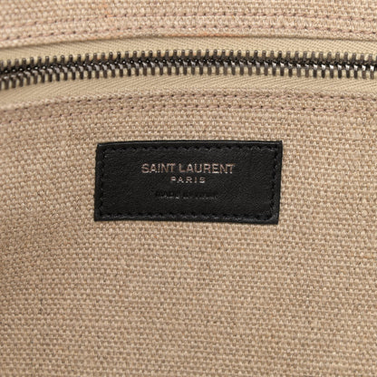 Saint Laurent Linen Calfskin Rive Gauche Tote Optic White 5 of 12