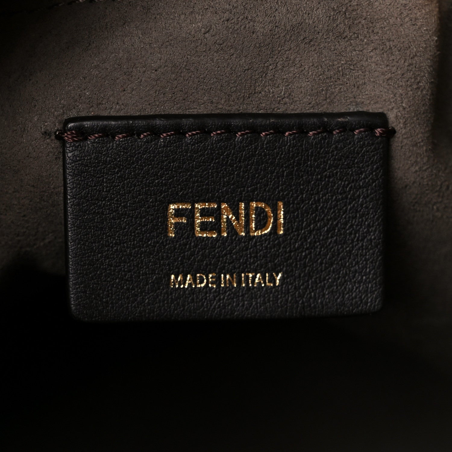 Fendi Shearling Vitello Dolce F is Fendi Macro FF 1974 Mini Mon Tresor Bucket Bag Tobacco Black 6 of 11