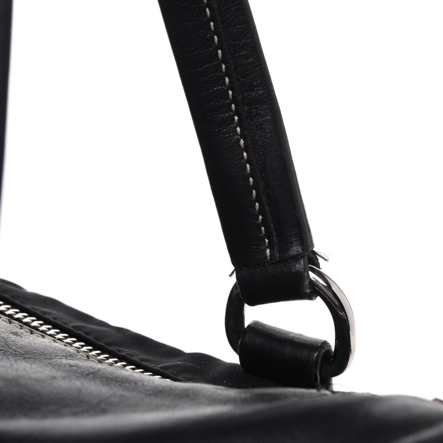 Prada Tessuto Nylon Vitello Foldover Pushlock Satchel Black 24 of 27