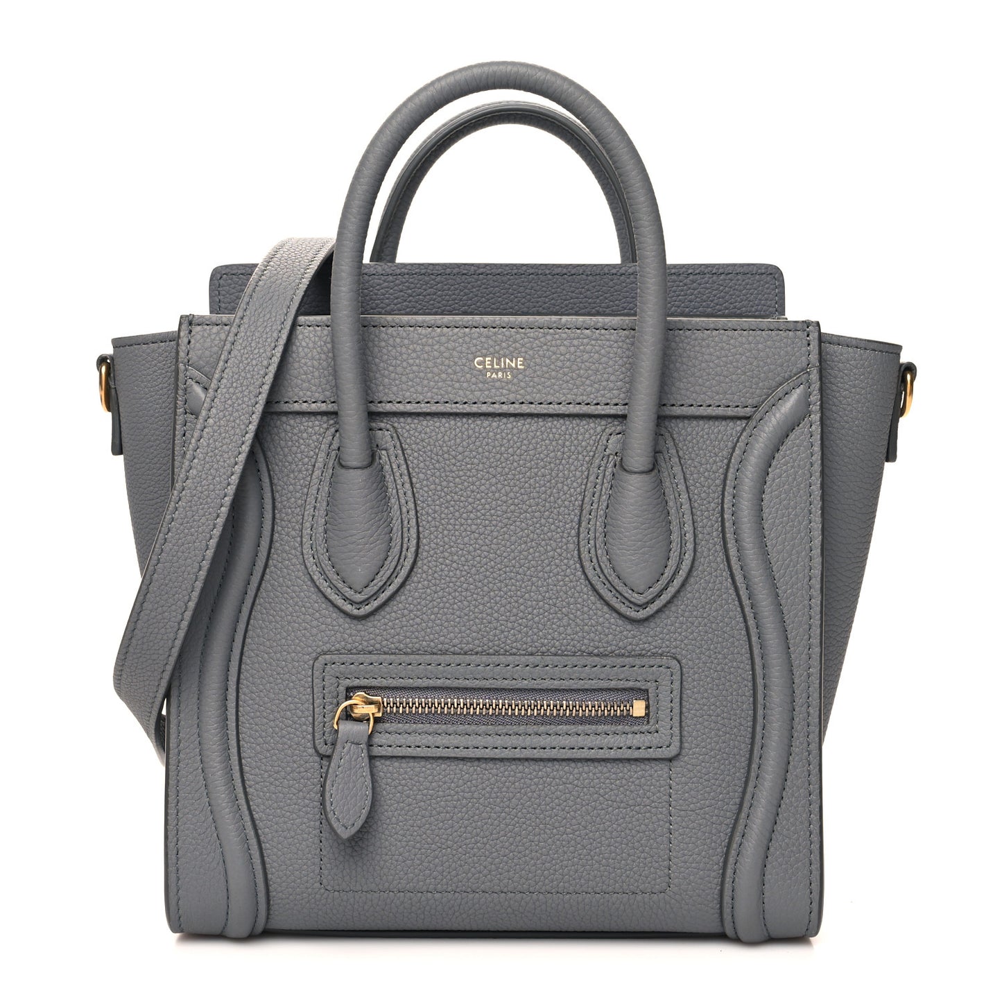 Drummed Calfskin Nano Luggage Kohl