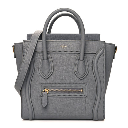 Celine Drummed Calfskin Nano Luggage Kohl 1 of 11
