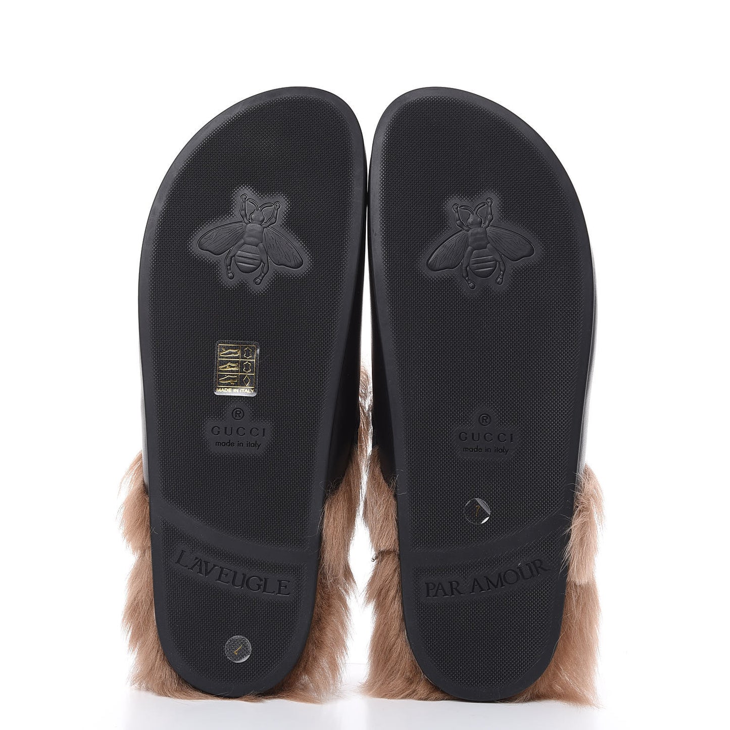 Calfskin Fur Mens Horsebit River Slingback Slippers 7 Black