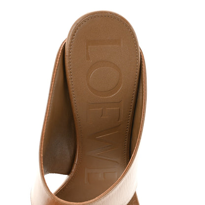 Loewe Shiny Calfskin Toggle Sandals  37 Oak 7 of 10