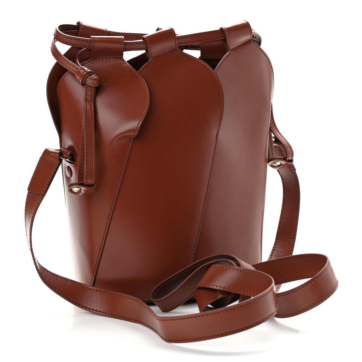 Chloe Smooth Grained Calfskin Small Tulip Bucket Bag Sepia Brown 4 of 13