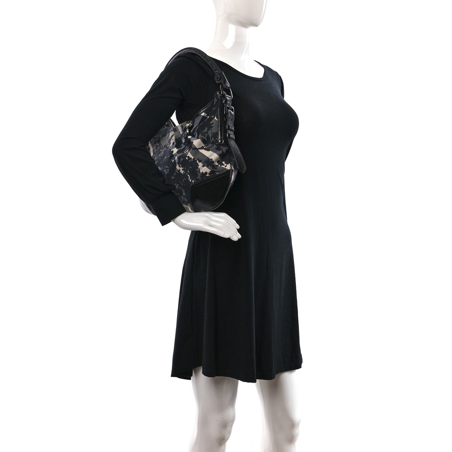 Nylon Beat Check Floral Florence Tote Black