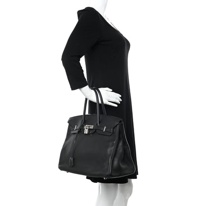 Hermes Taurillon Clemence Birkin 35 Black 2 of 11