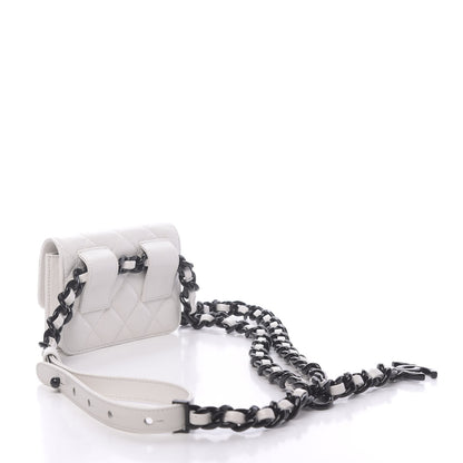 Chanel Caviar Quilted My Everything Belt Flap Card Holder White 3 of 12
