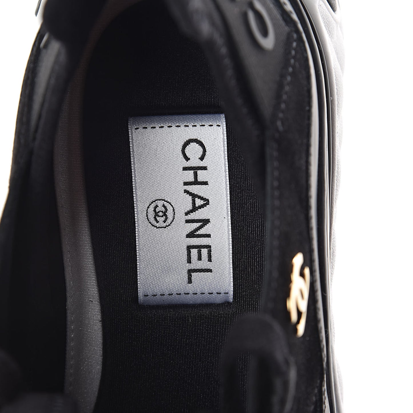 Fabric Calfskin Suede CC Sneakers 39 Black