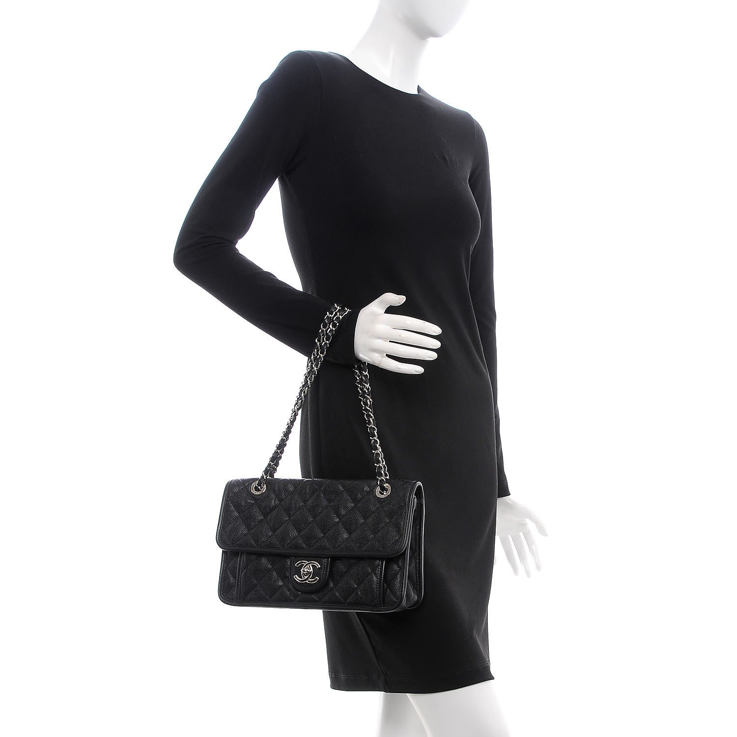Chanel Caviar Quilted Medium French Riviera Flap Black 3 of 8