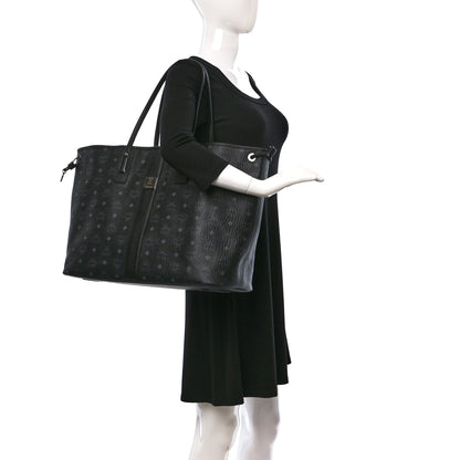 MCM Visetos Large Liz Reversible Shopper Tote Black 2 of 16