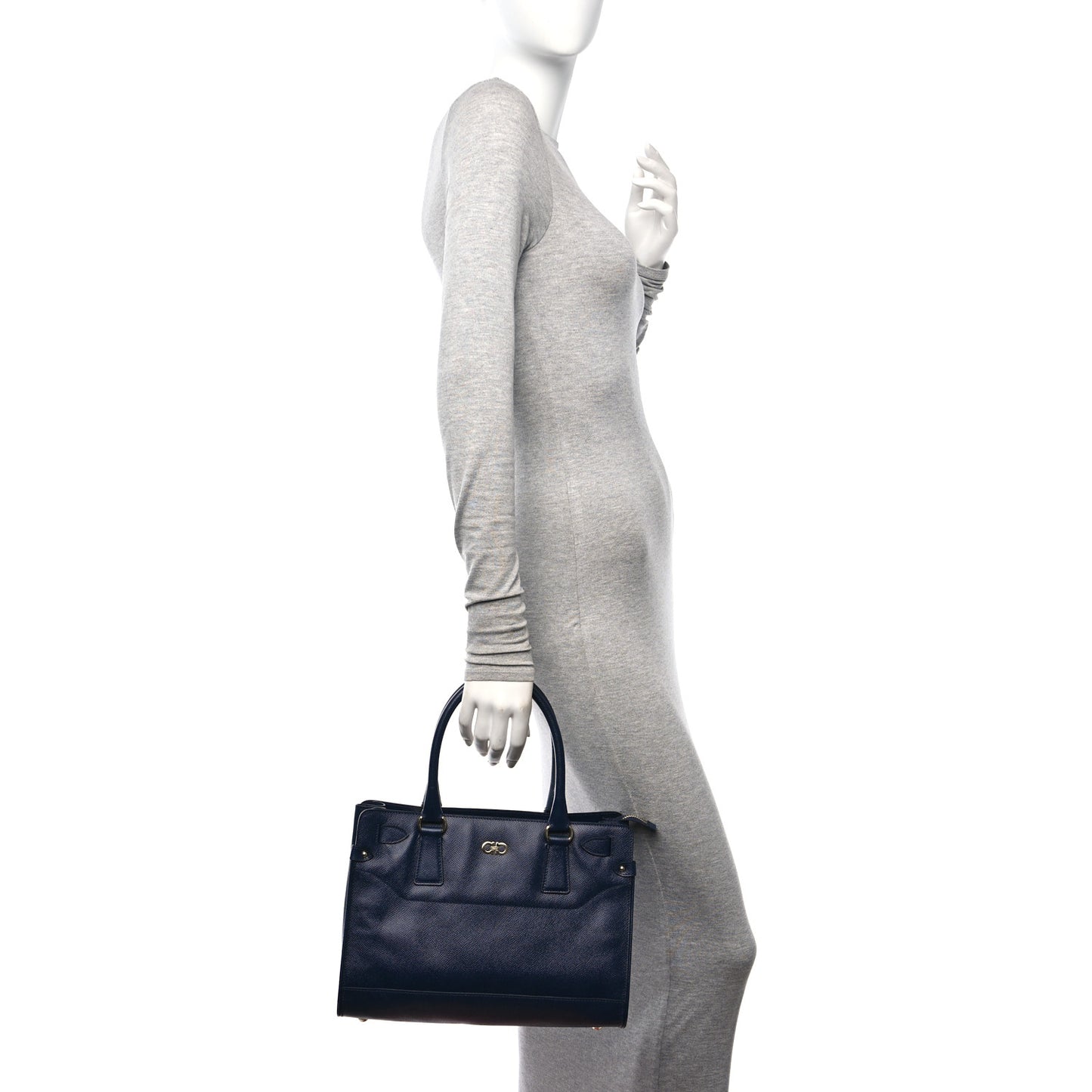 Calfskin Briana Tote Navy
