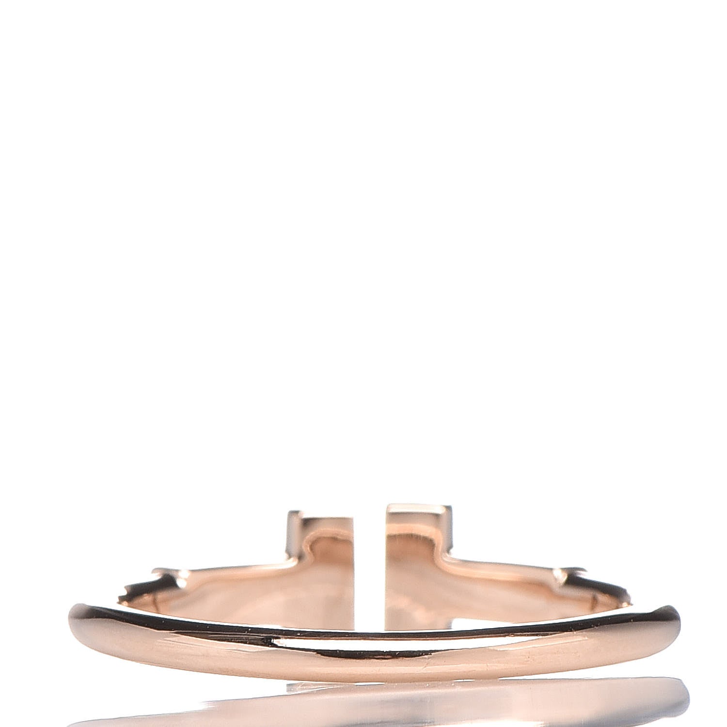 Tiffany 18K Rose Gold Diamond T Wire Ring 49 5 4 of 6