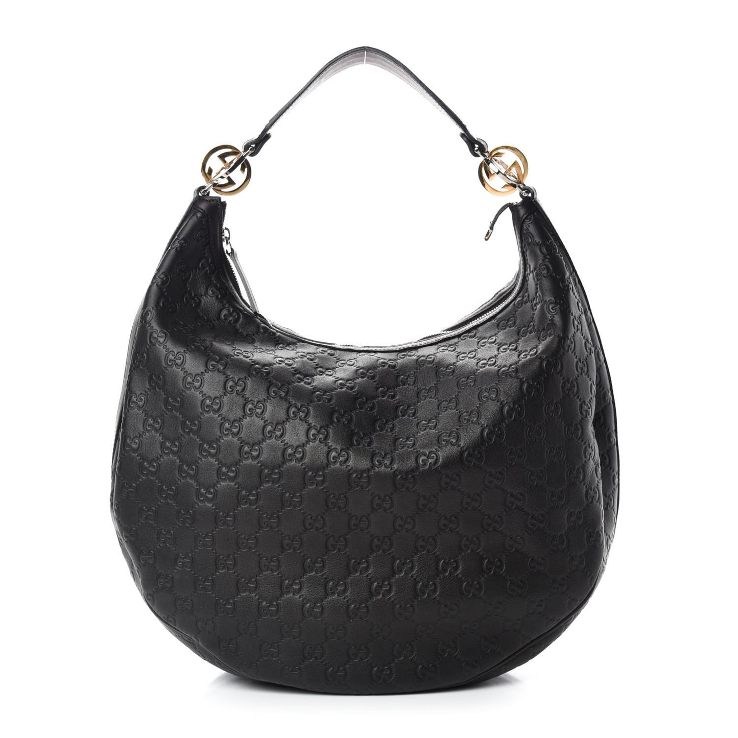 Guccissima Large GG Twins Hobo Black