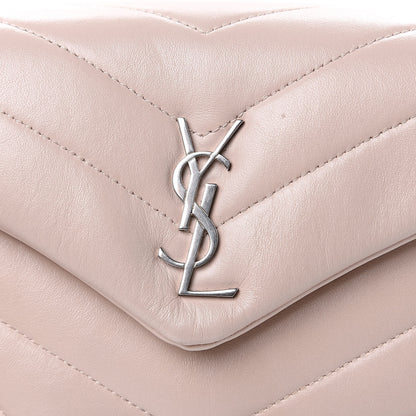 Saint Laurent Calfskin Y Quilted Monogram Toy Loulou Crossbody Bag Nude Powder 10 of 14