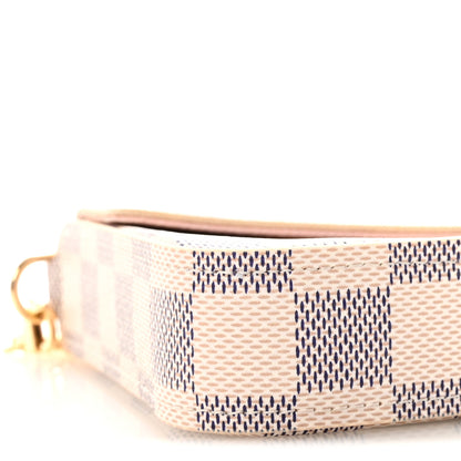 Louis Vuitton Damier Azur Pochette Felicie Chain Wallet Rose Ballerine 9 of 11