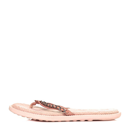 Chanel Calfskin CC Chain Thong Sandals 38 Pink 2 of 16