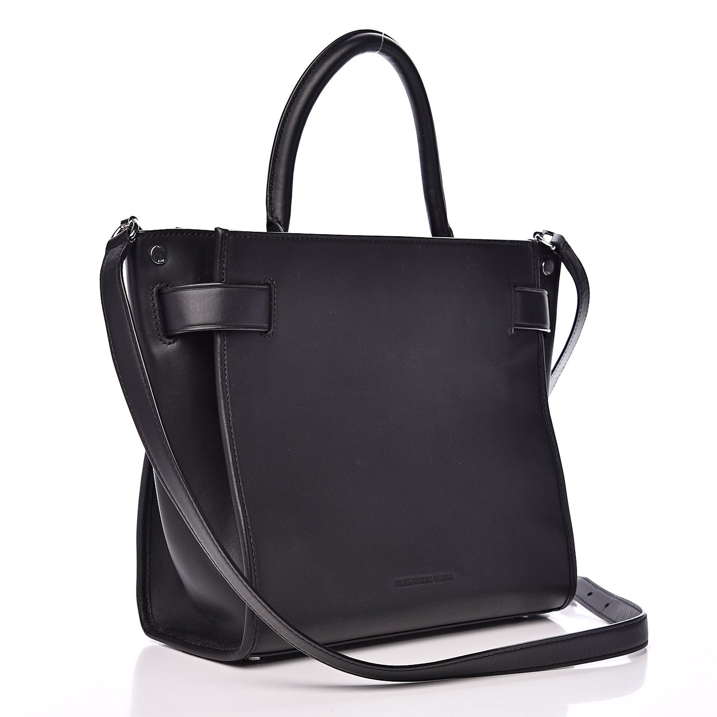 Smooth Calfskin Attica Chain Satchel Black