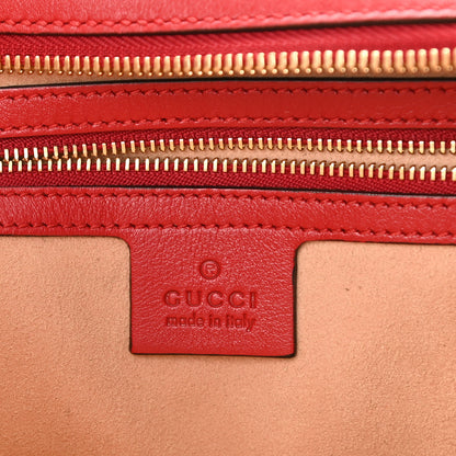 Gucci Apollo Calfskin GG Dadini Embroidered Chain Hobo Hibiscus Red 6 of 8