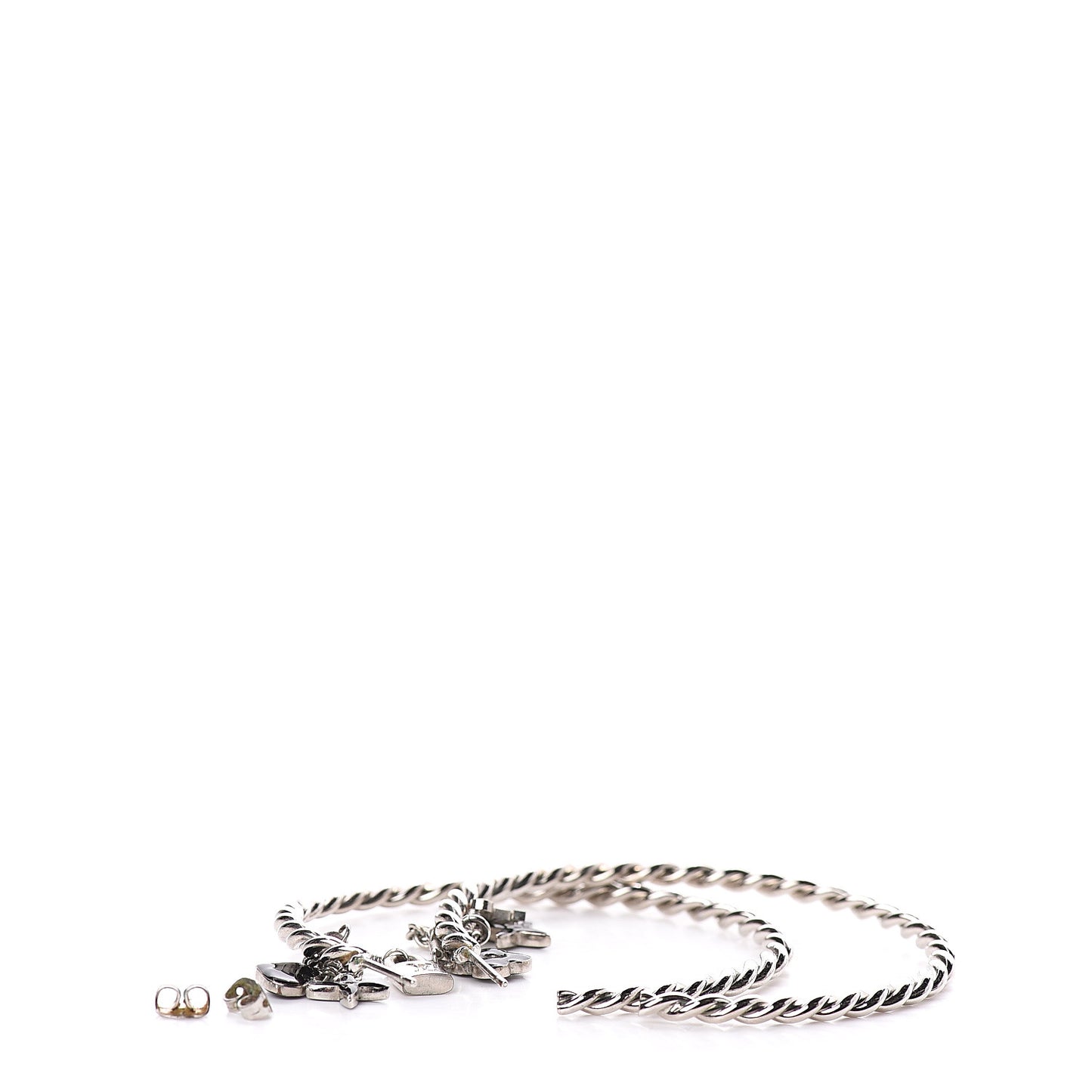 Sweet Monogram Creole Hoop Earrings Silver