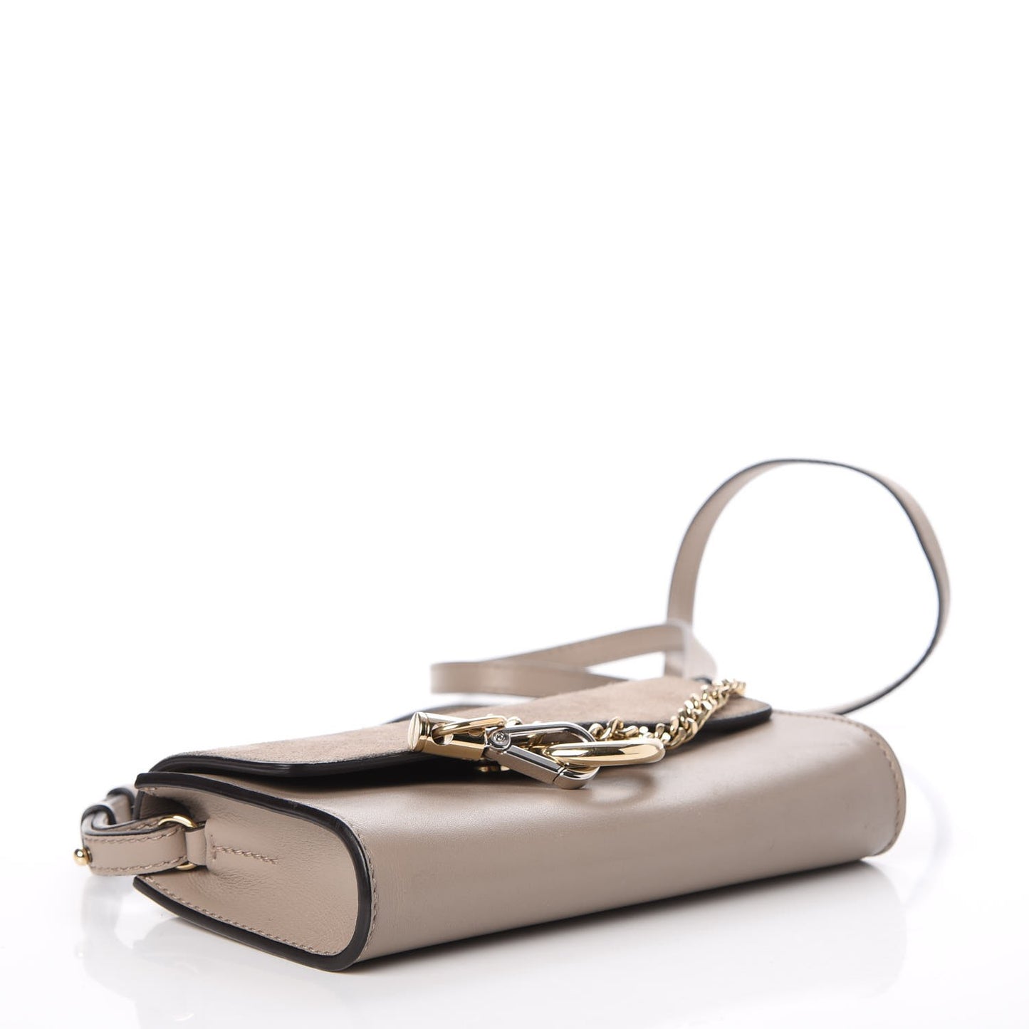 Suede Calfskin Mini Faye Shoulder Bag Motty Grey