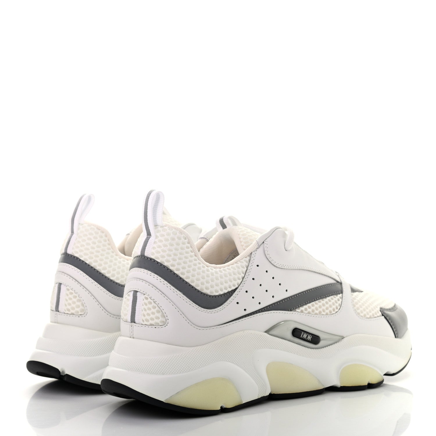 Christian Dior Technical Mesh Calfskin Mens B22 Sneakers 44 White 4 of 9