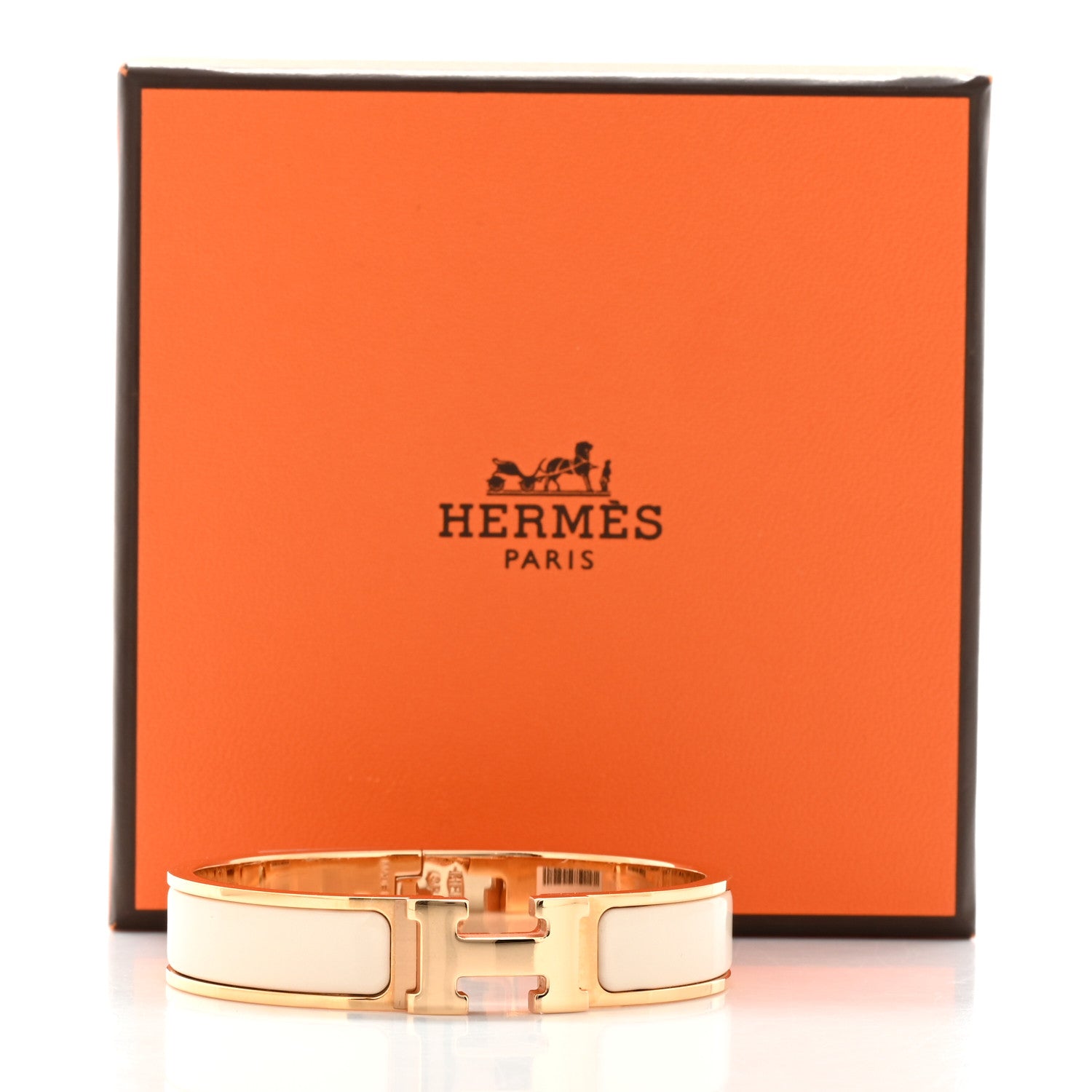 Hermes Enamel Narrow Clic Clac H Bracelet PM Creme 5 of 5