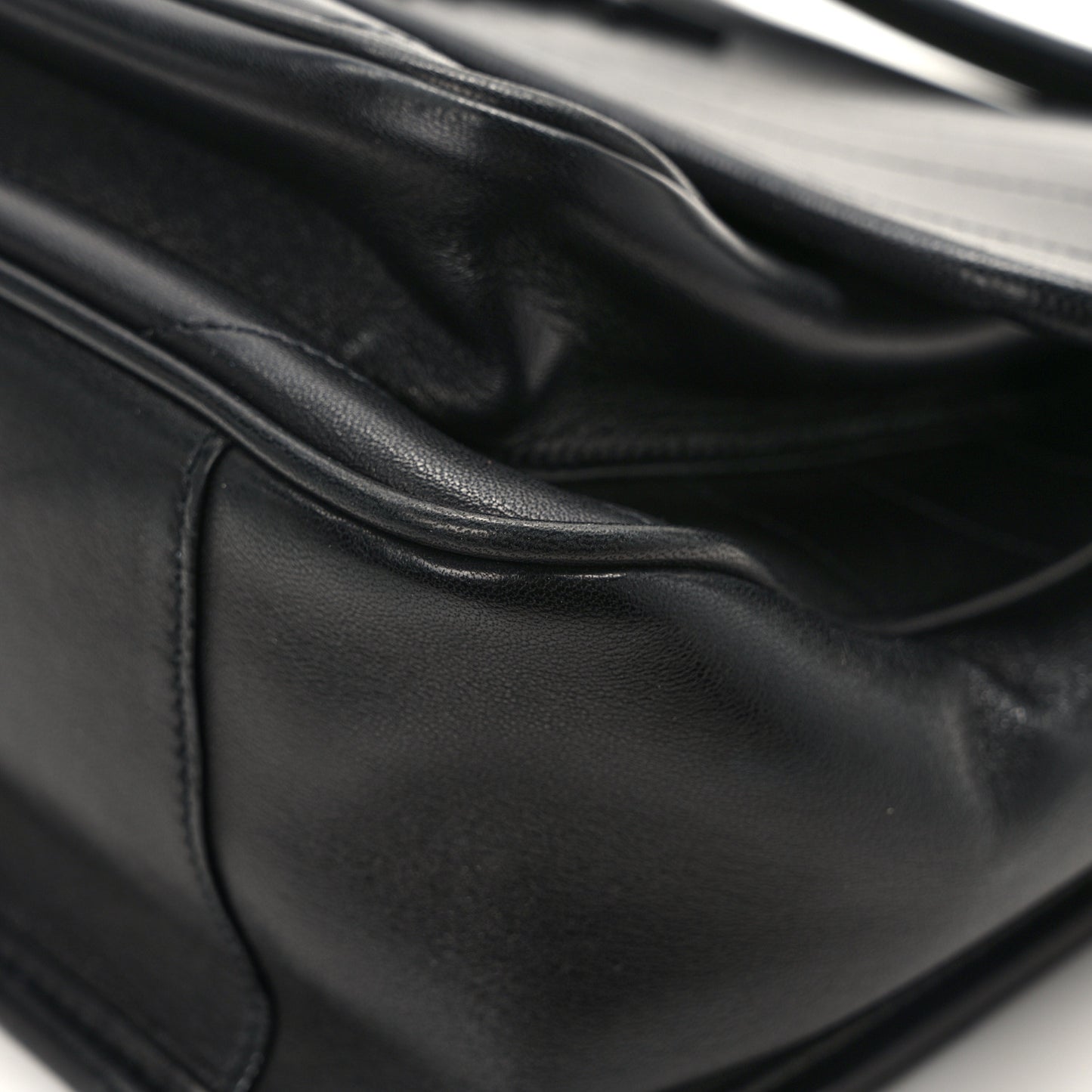 Lambskin Matelasse Monogram Medium Niki Chain Satchel Black