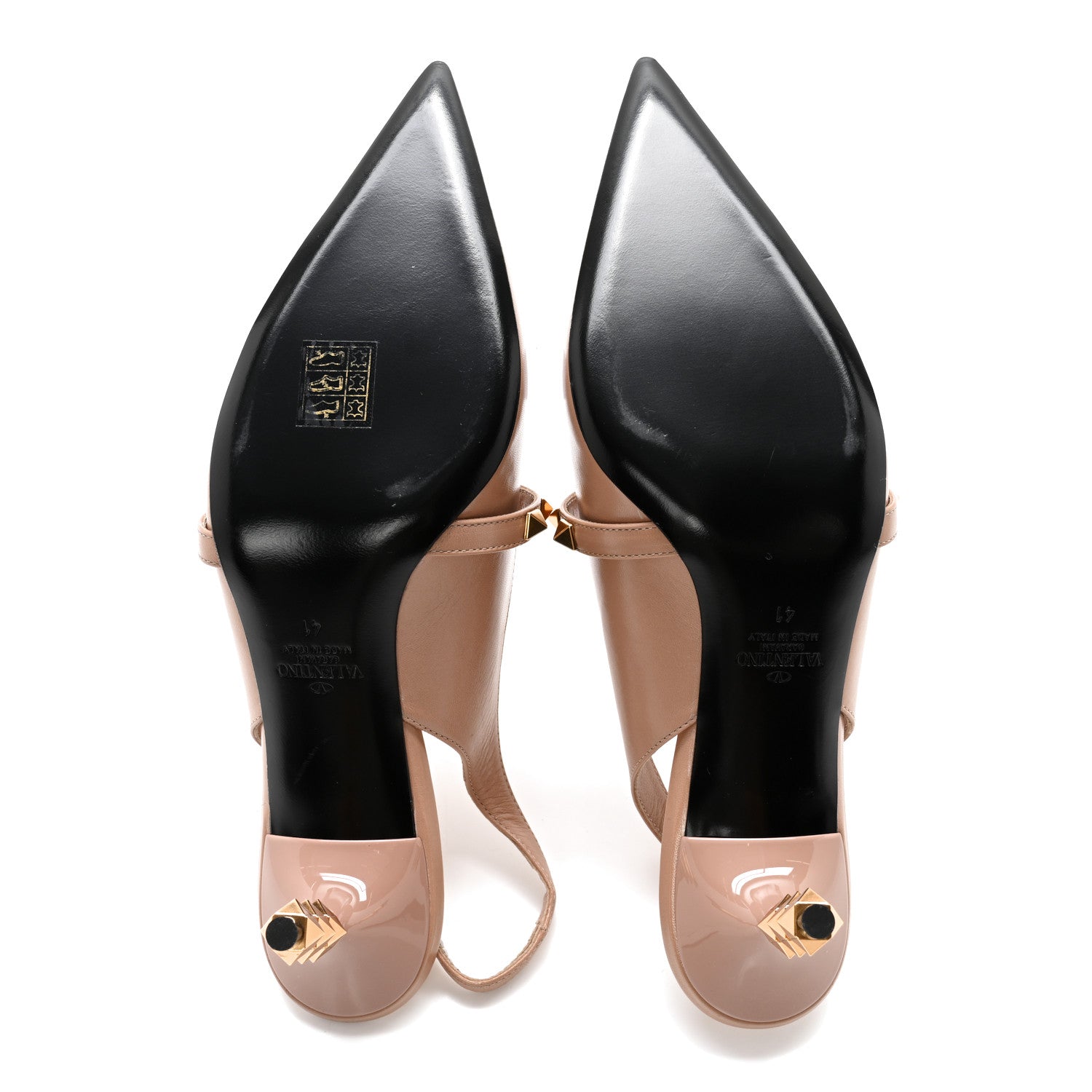 Valentino Garavani Goatskin Rockstud 70mm Slingback Pumps 41 Rose Cannelle 5 of 14