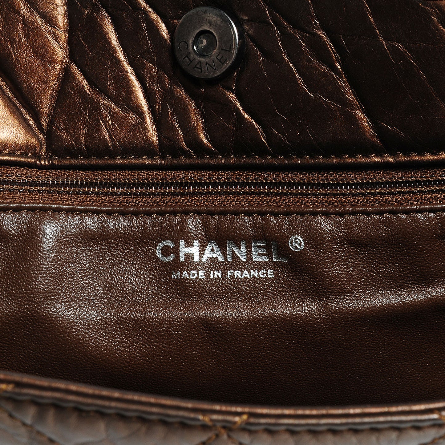 Aged Calfskin Reissue 2.55 Tote Bronze