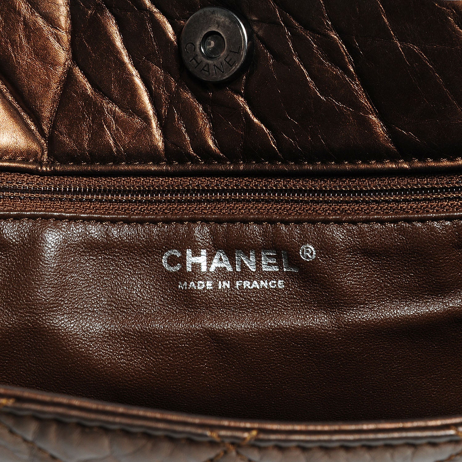 Chanel Aged Calfskin Reissue 2.55 Tote Bronze 5 of 7