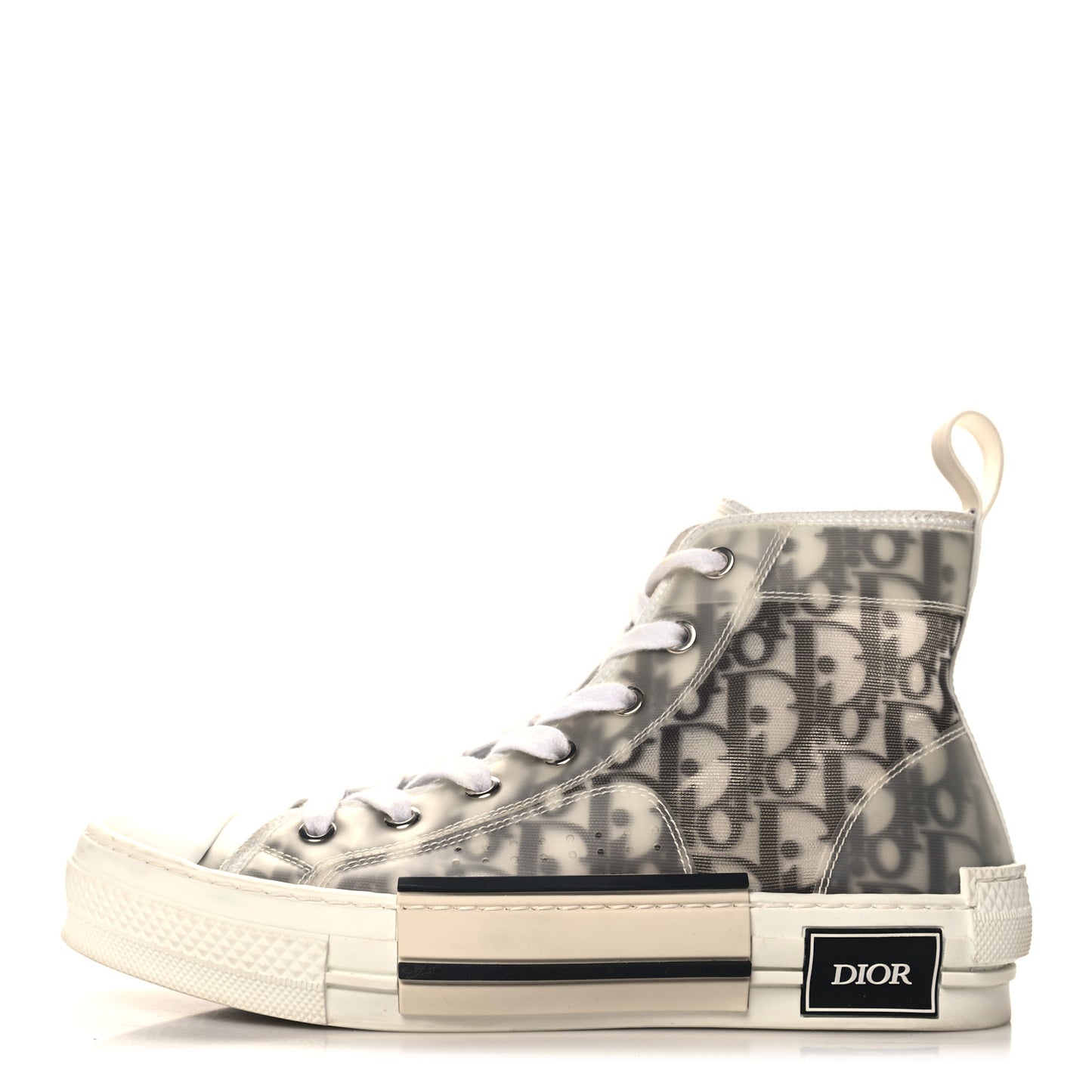 Technical Canvas Oblique B23 High Top Sneakers 38 White Black