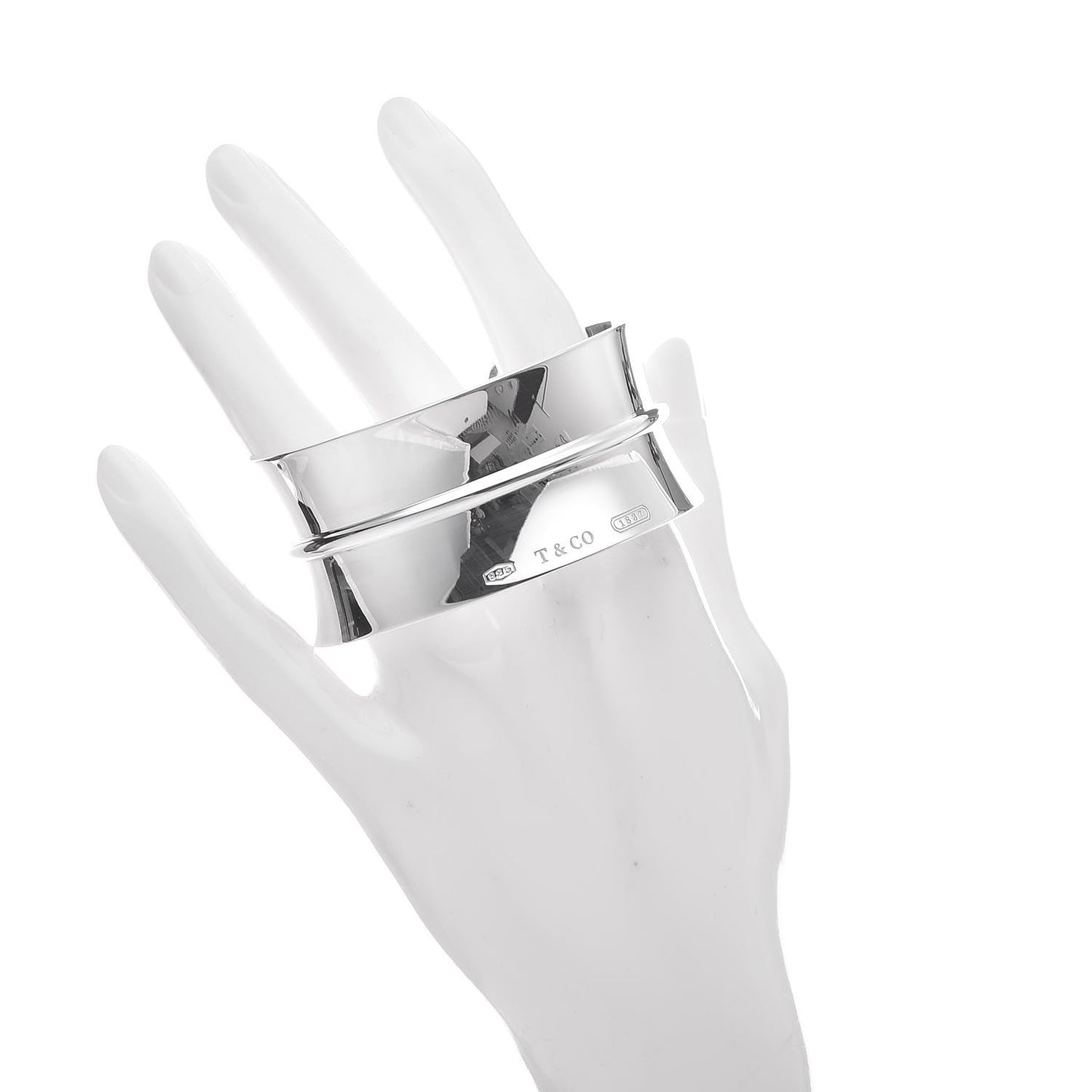 Sterling Silver Wide 1837 Cuff Bracelet