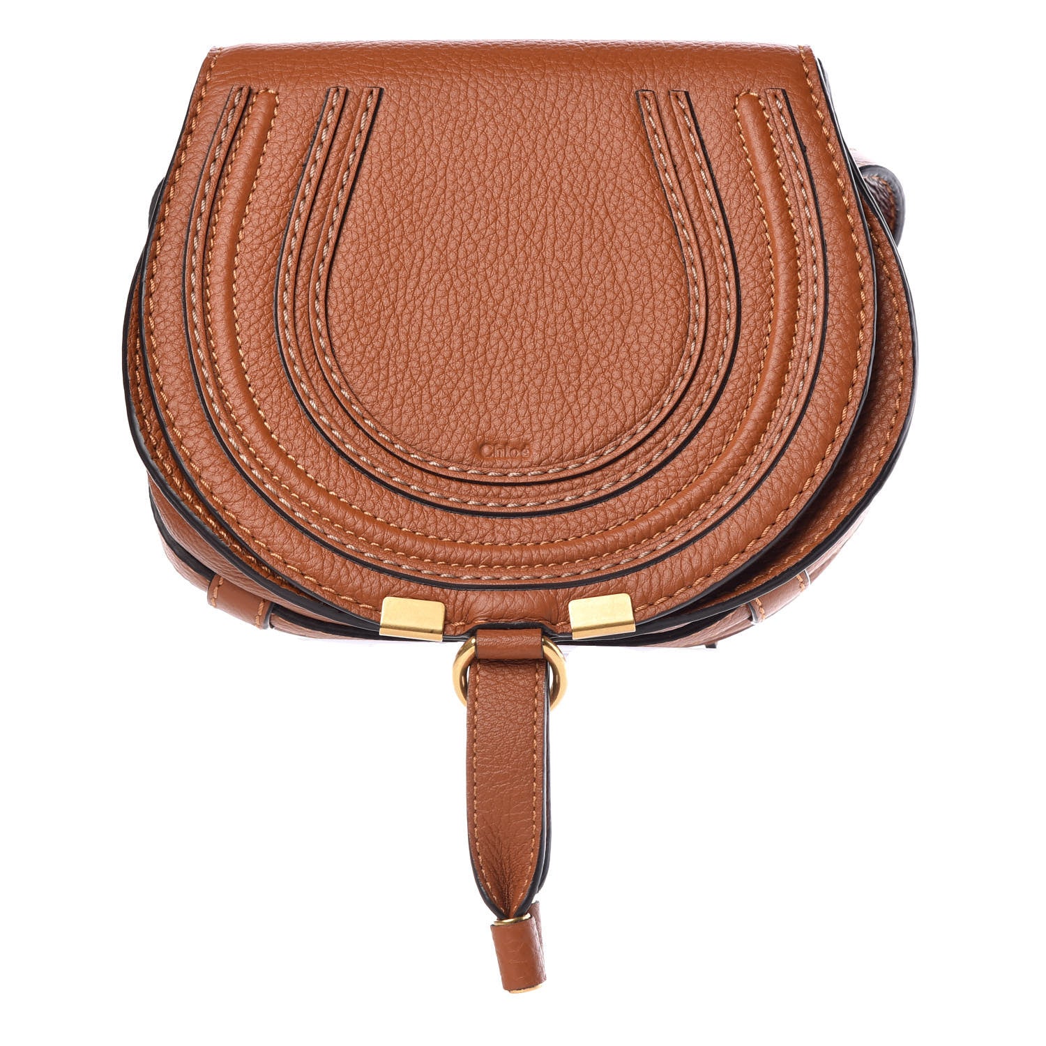 Chloe Calfskin Mini Marcie Round Crossbody Bag Tan 1 of 9