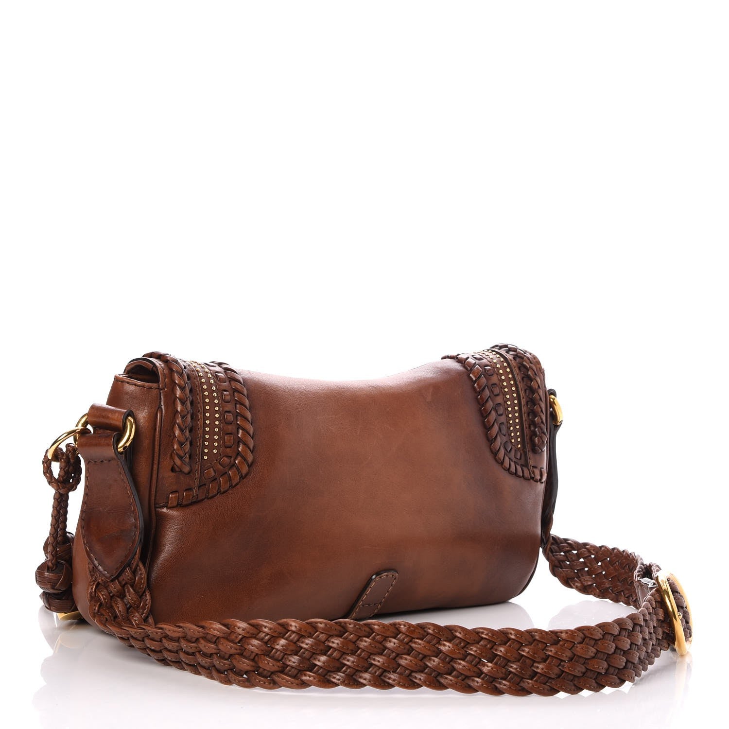 Gucci Calfskin Handmade Medium Flap Shoulder Bag Brown 3 of 8