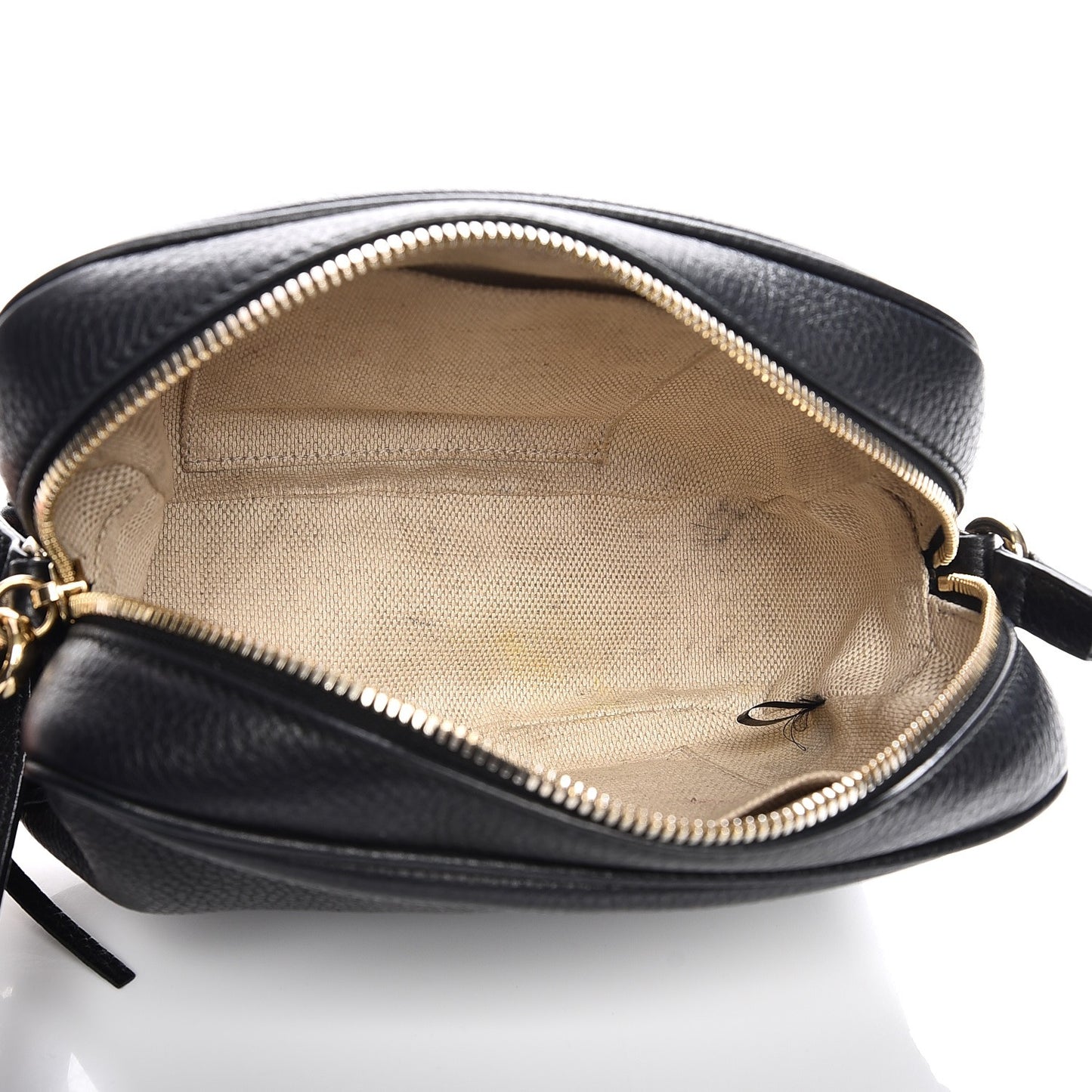 Pebbled Calfskin Small Soho Disco Bag Black