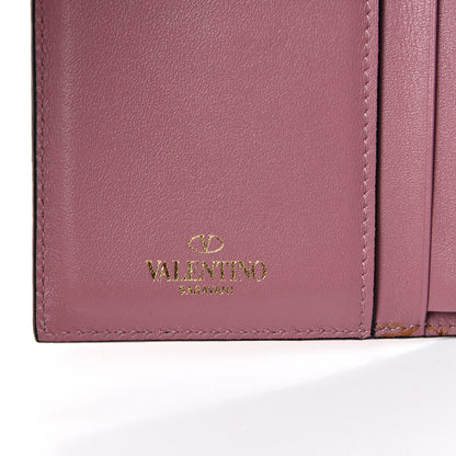 Valentino Garavani Calfskin Bi-Fold Rockstud Wallet Antique Rose 5 of 10